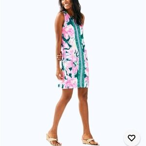 Lilly Pulitzer Pink and Green Floral Swim Mini Dress/ Cover Up Size 2